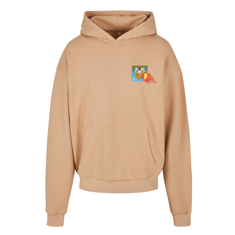 Hoodie Rave and Roses Beige